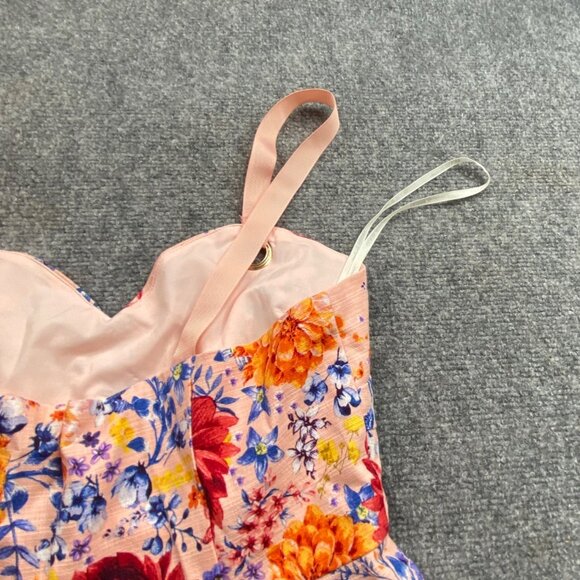 Guess Los Angeles Dress Womens 10 Pink Floral Print Cottagecore Fairy Sweetheart - Picture 9 of 13